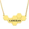 Engraved Name Honeycomb Necklace sold by Limoges Jewelry