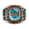 Men's 2-Tone Sterling Silver and 14K Rose Gold Plated Birthstone Class Ring sold by Limoges Jewelry