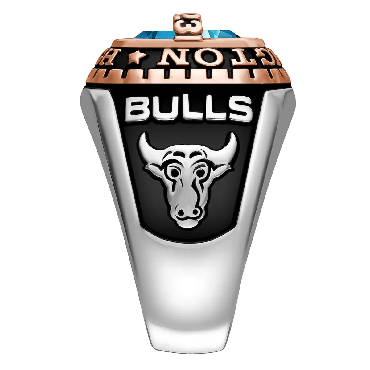 Men's 2-Tone Sterling Silver and 14K Rose Gold Plated Birthstone Class Ring sold by Limoges Jewelry product image thumbnail 4