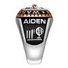 Men's 2-Tone Sterling Silver and 14K Rose Gold Plated Birthstone Class Ring sold by Limoges Jewelry