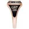 Ladies' 14K Rose Gold Plated Traditional Cushion Birthstone Class Ring sold by Limoges Jewelry