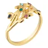 14K Gold over Sterling Family Flower Birthstone Ring sold by Limoges Jewelry