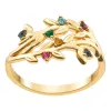 14K Gold over Sterling Family Flower Birthstone Ring sold by Limoges Jewelry