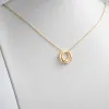 14K Gold over Sterling Engraved Name Open Disc Necklace - 2 Discs sold by Limoges Jewelry