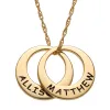 14K Gold over Sterling Engraved Name Open Disc Necklace - 2 Discs sold by Limoges Jewelry