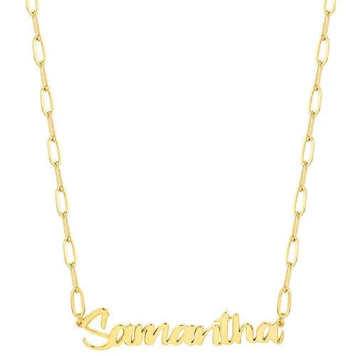 Sterling Silver Brush Script Name Paper Clip Chain Necklace sold by Limoges Jewelry product image thumbnail 4