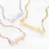 Sterling Silver Brush Script Name Paper Clip Chain Necklace sold by Limoges Jewelry