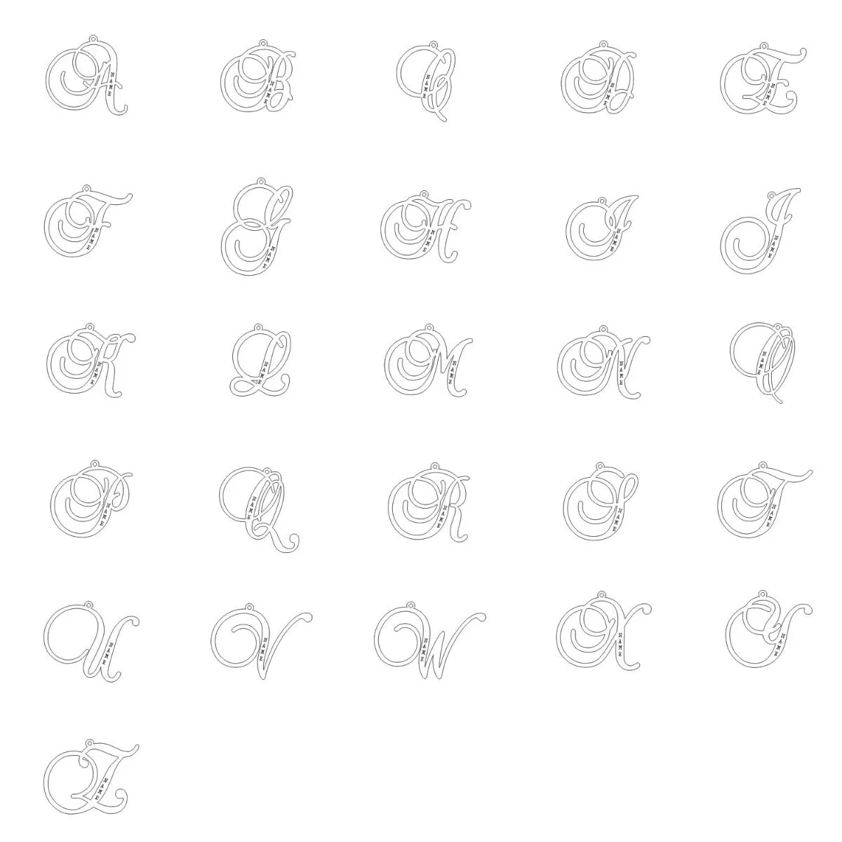 10K White Gold Initial With Engraved Name Necklace sold by Limoges Jewelry product image thumbnail 3