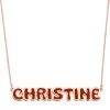 Sterling Silver Enamel Uppercase Bubble Name Plaque Necklace sold by Limoges Jewelry