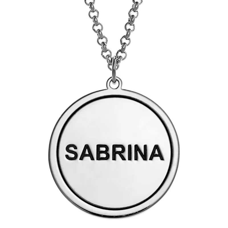 Silver Plated Personalized 3 Zodiac Signs Name Disc Necklace sold by Limoges Jewelry