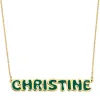 Sterling Silver Enamel Uppercase Bubble Name Plaque Necklace sold by Limoges Jewelry
