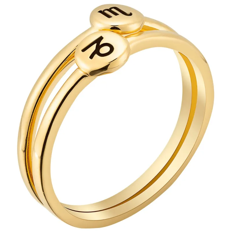 14K Gold Plated Zodiac Stack Ring Set of 2 sold by Limoges Jewelry