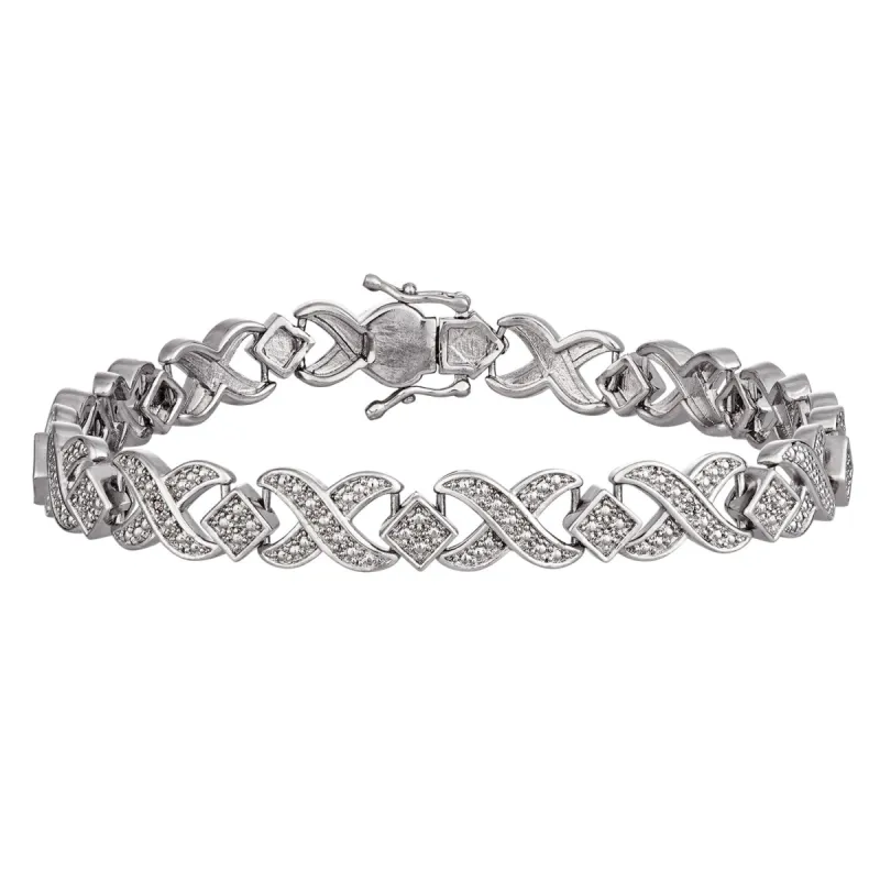 Genuine Diamond Highlight X Bracelet 7.5 in sold by Limoges Jewelry