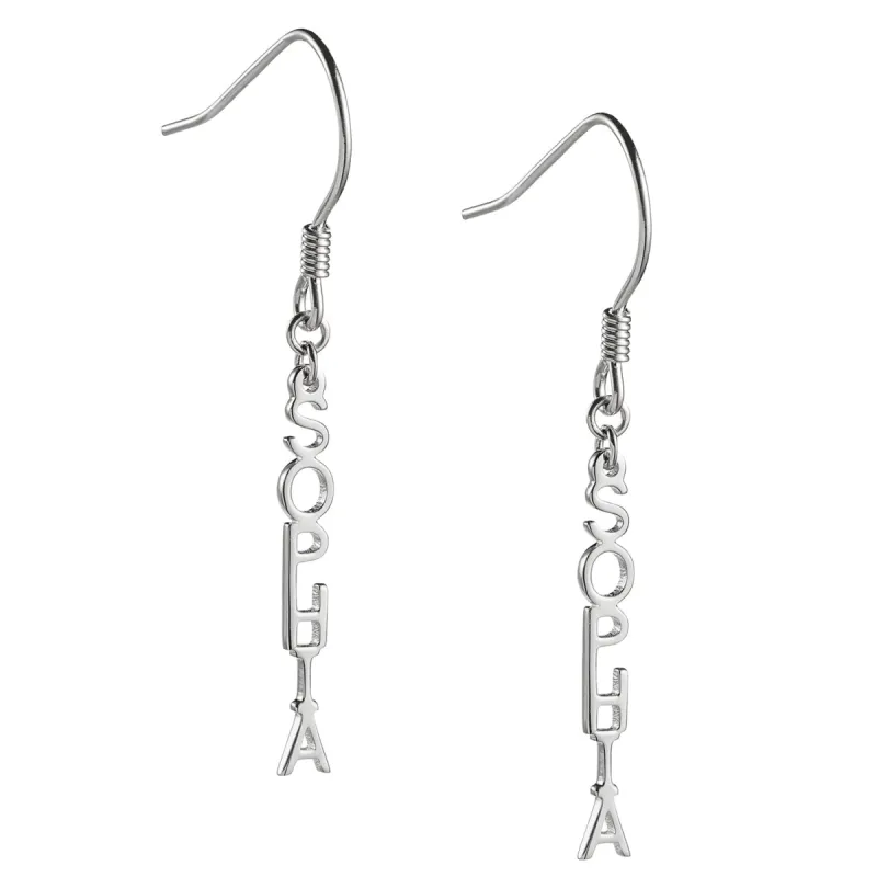 Sterling Silver Personalized Name Dangle Earring sold by Limoges Jewelry