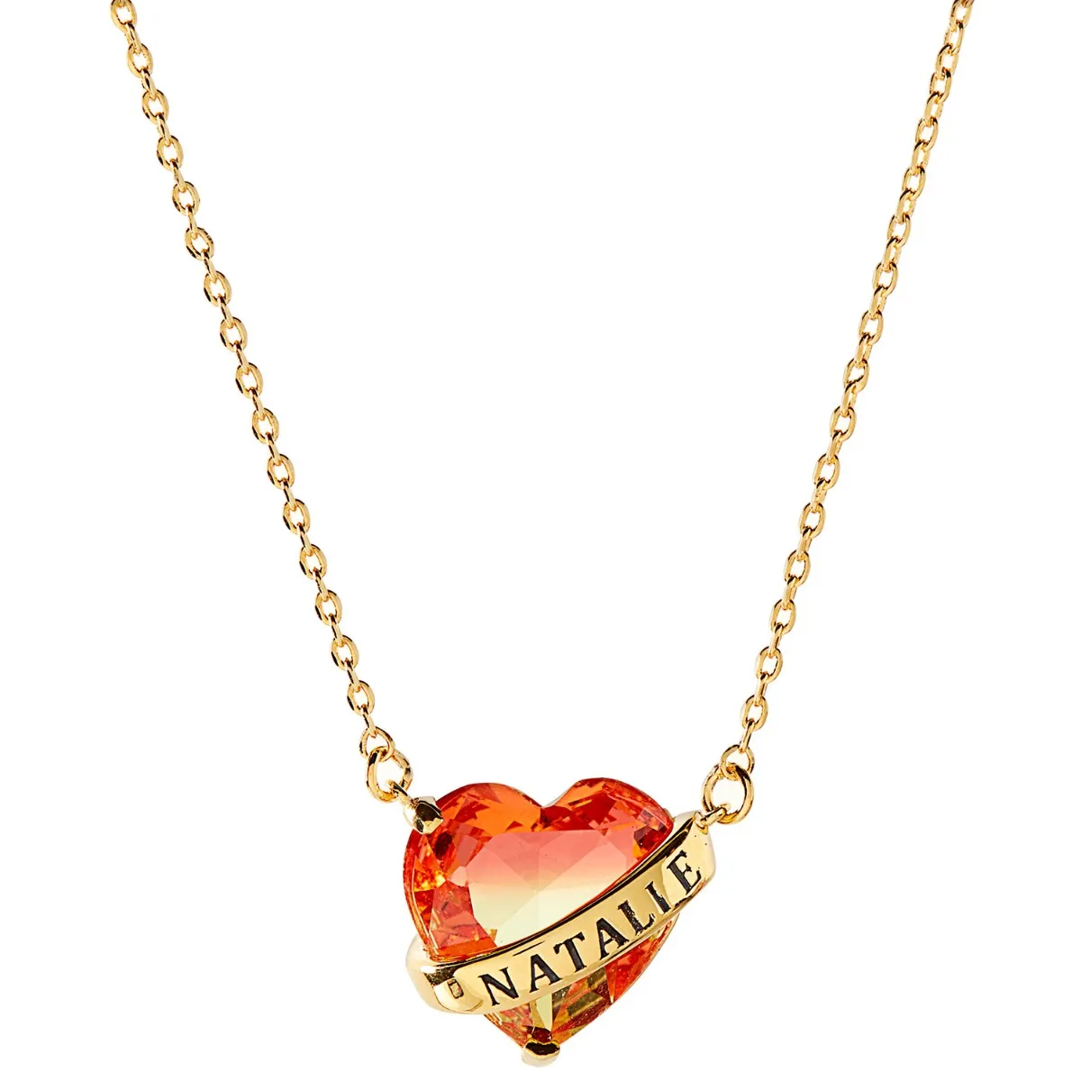 Bold Name Wrapped Iridescent Heart Necklace sold by Limoges Jewelry product image thumbnail 4