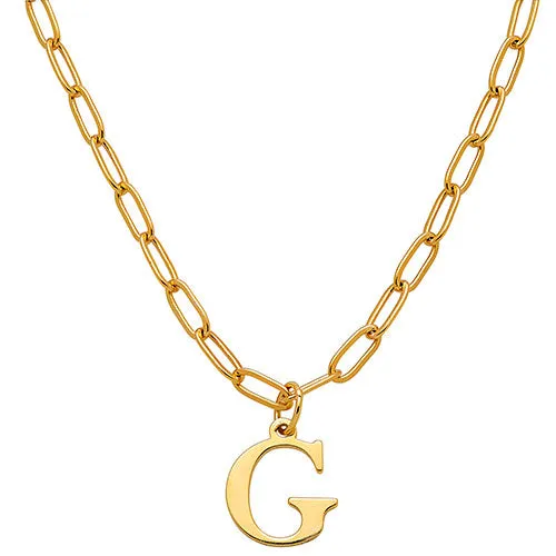 Dainty Initial Paperclip Chain Necklace sold by Limoges Jewelry product image thumbnail 4