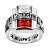 Men's Sterling Silver Double Birthstone Rectangle Class Ring sold by Limoges Jewelry