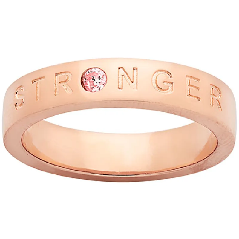 STRONGER 14K Rose Gold Plated Birthstone Empowerment Ring sold by Limoges Jewelry