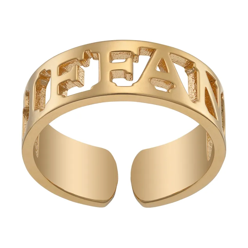 14K Gold over Sterling Name Band Ring sold by Limoges Jewelry