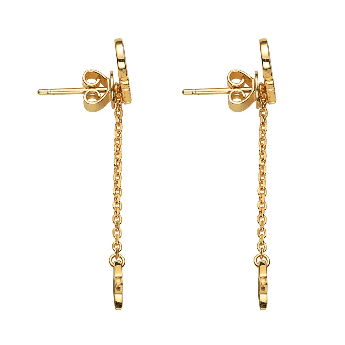 14K Gold over Sterling Name with Star Charm Dangle Crawler Earrings sold by Limoges Jewelry product image thumbnail 4