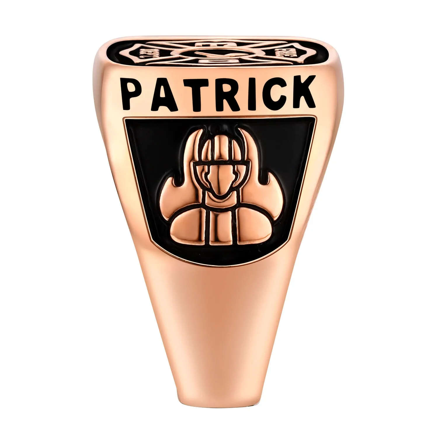 Men's Rose Gold over Sterling Fire Dept First Responder Ring sold by Limoges Jewelry product image thumbnail 3
