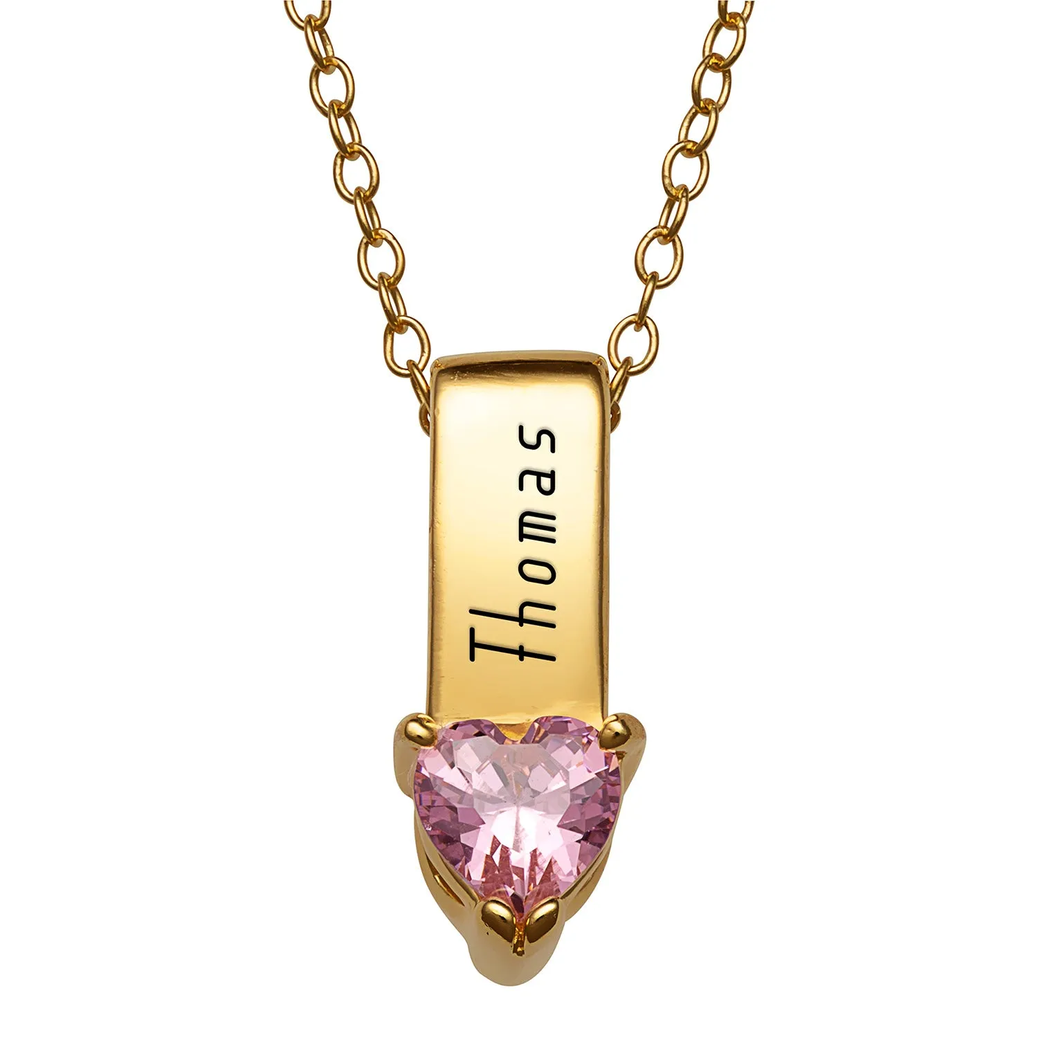 14K Gold over Sterling Name and Heart Birthstone Name Charm Pendant sold by Limoges Jewelry