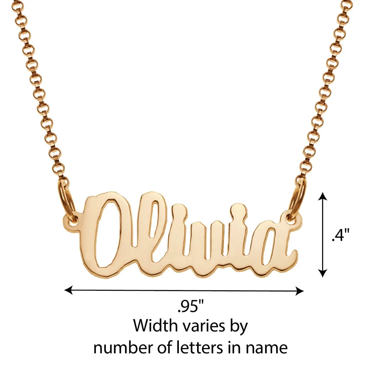 14K Gold over Sterling Mini Name Necklace sold by Limoges Jewelry product image thumbnail 4