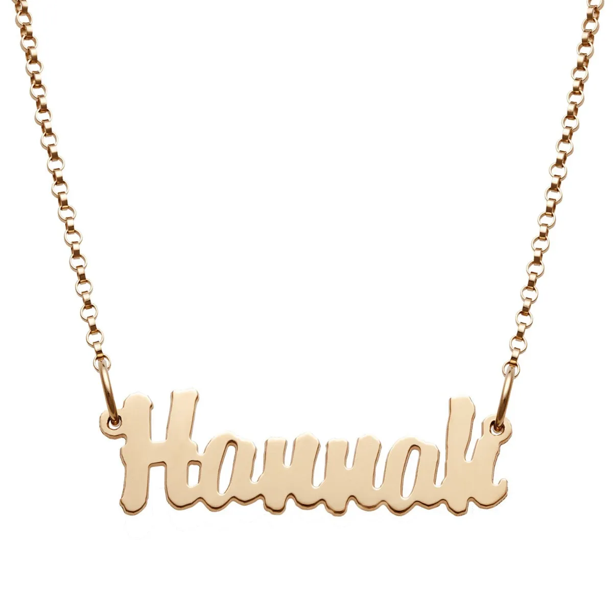 14K Gold over Sterling Mini Name Necklace sold by Limoges Jewelry
