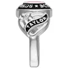 Ladies Platinum Plated CELEBRIUM Sweetheart Class Ring sold by Limoges Jewelry