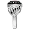 Ladies Platinum Plated CELEBRIUM Sweetheart Class Ring sold by Limoges Jewelry