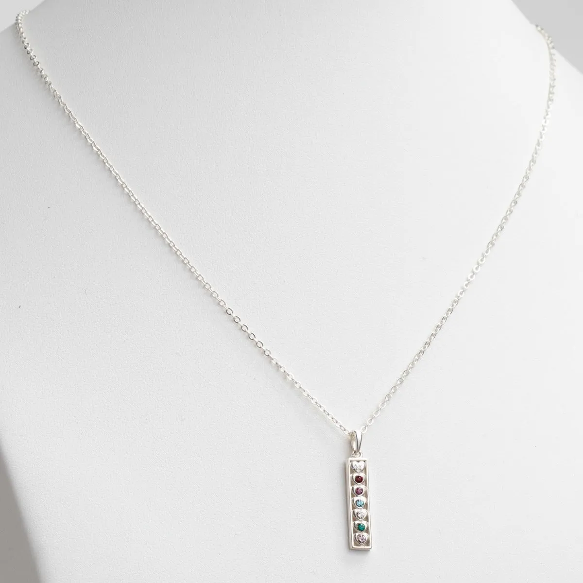 Silver Plated Family Birthstone Heart and Diamond Accent Necklace sold by Limoges Jewelry product image thumbnail 2