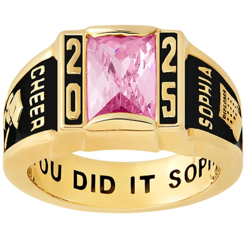 Ladies Yellow CELEBRIUM Art Deco Class Ring sold by Limoges Jewelry