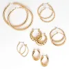 14K Gold Plated 6 Pair Fashion Hoop Set sold by Limoges Jewelry