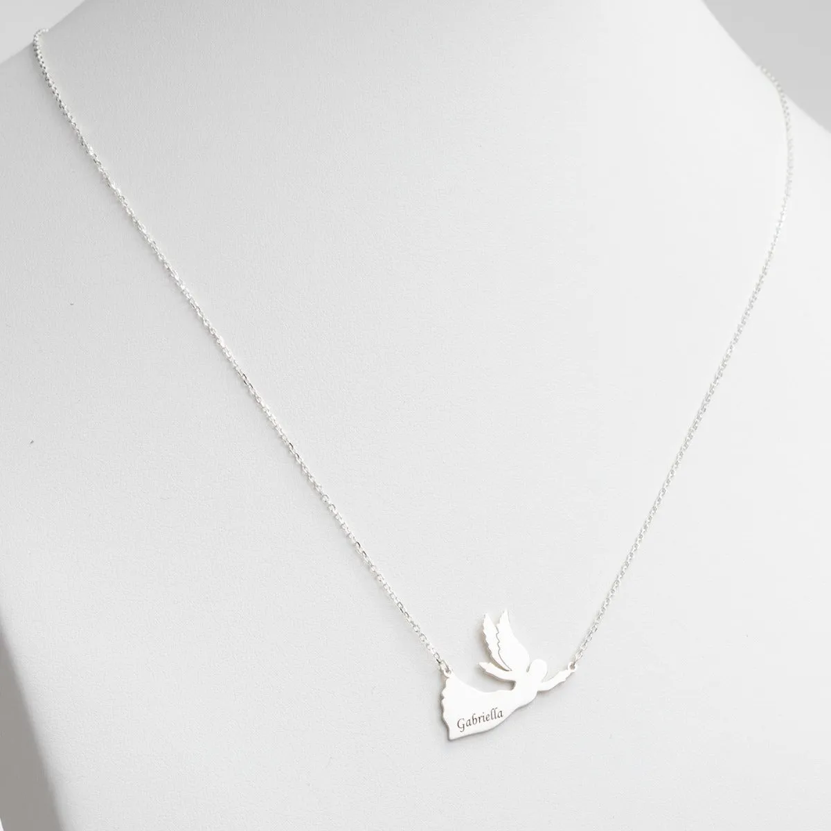 Silver Plated Engraved Name Angel Necklace sold by Limoges Jewelry product image thumbnail 2