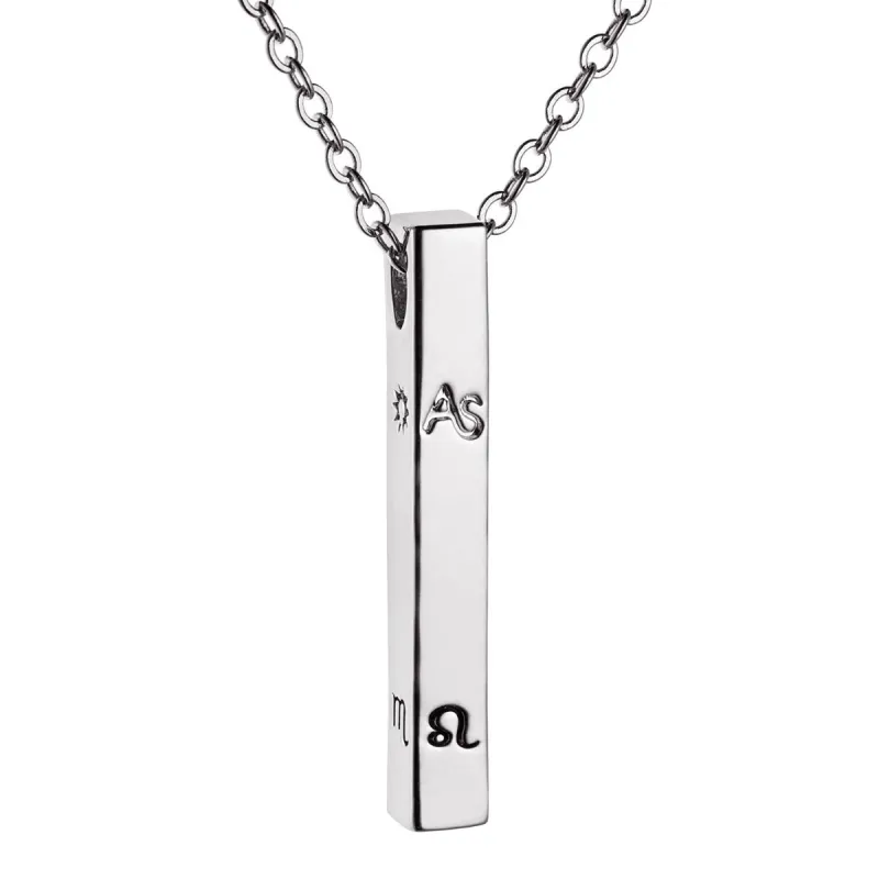 Silver Plated 3 Zodiac Symbol and Name 4 Sided Bar sold by Limoges Jewelry