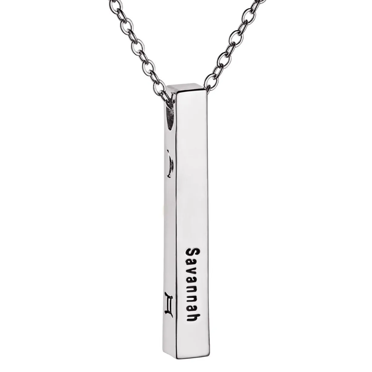 Silver Plated 3 Zodiac Symbol and Name 4 Sided Bar sold by Limoges Jewelry product image thumbnail 2
