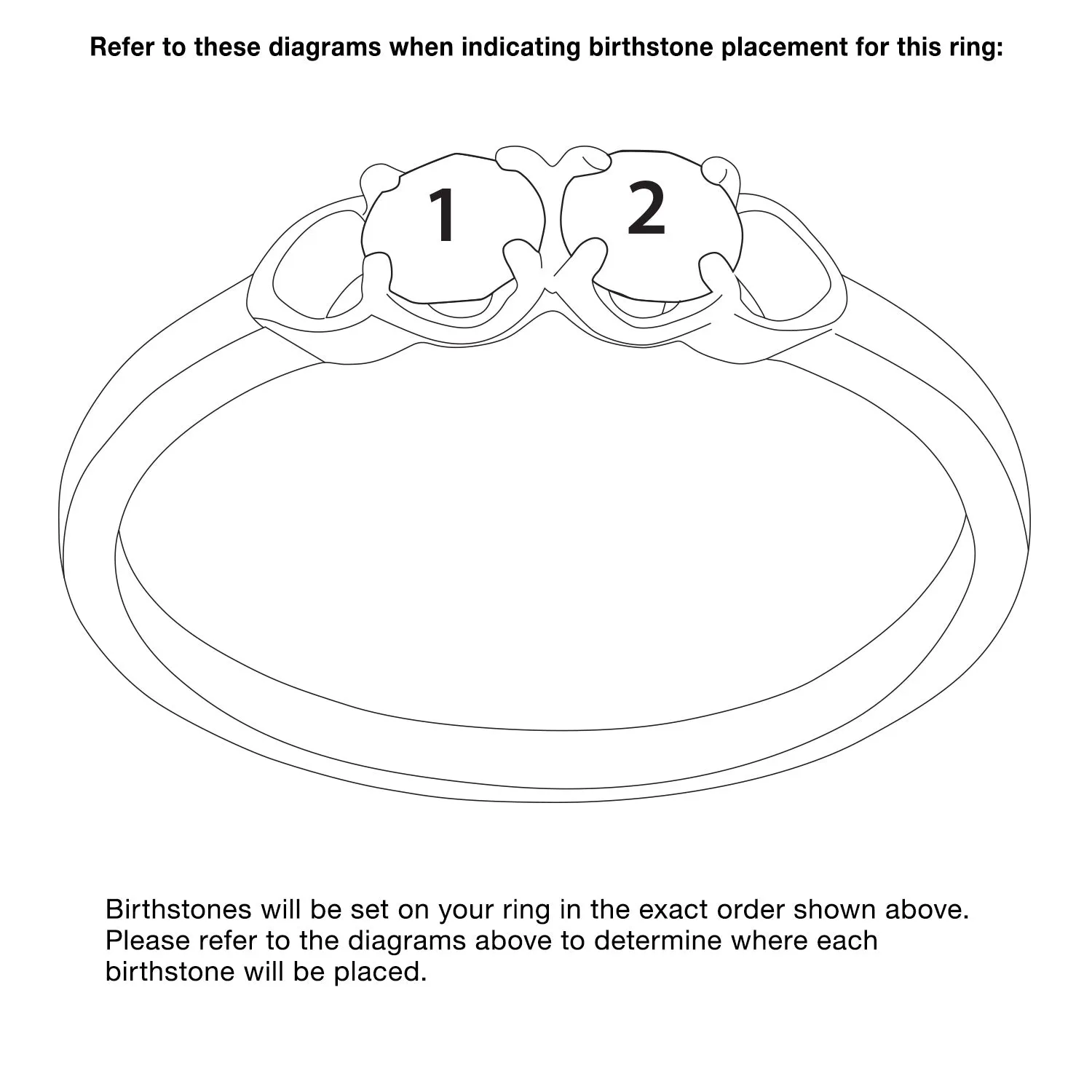 Sterling Silver Round Birthstone Ring with Hearts - 2 Stones- sold by Limoges Jewelry product image thumbnail 4