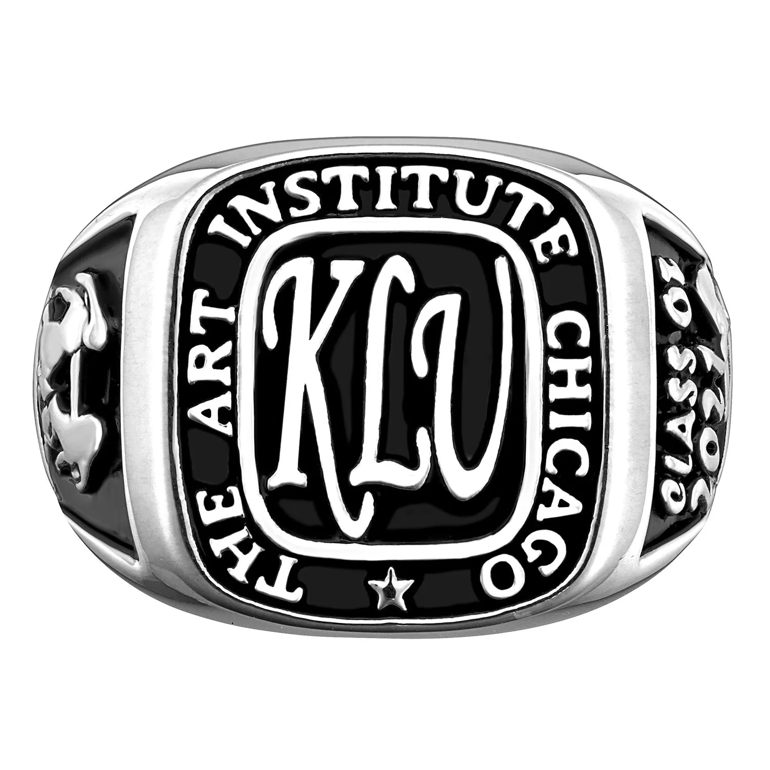 Sterling Silver Ladies Rectangle Signet Class Ring sold by Limoges Jewelry product image thumbnail 4