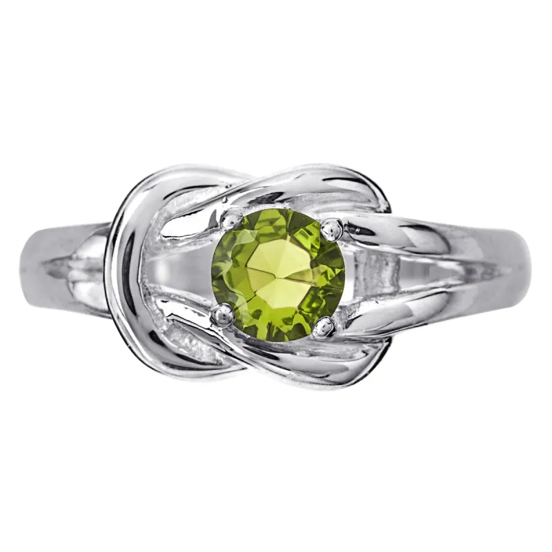 Sterling Silver Love Knot Birthstone Ring sold by Limoges Jewelry