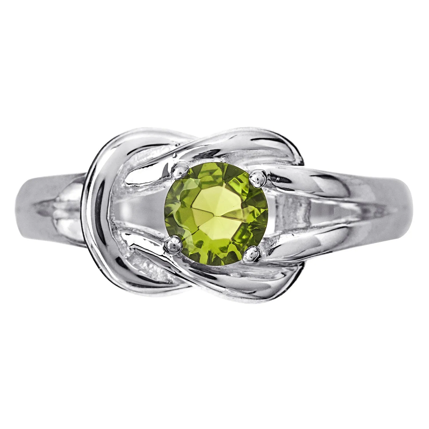 Sterling Silver Love Knot Birthstone Ring sold by Limoges Jewelry