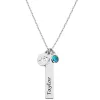 Sterling Silver Name, Zodiac Sign and Birthstone Cluster Necklace sold by Limoges Jewelry