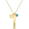 Sterling Silver Name, Zodiac Sign and Birthstone Cluster Necklace sold by Limoges Jewelry