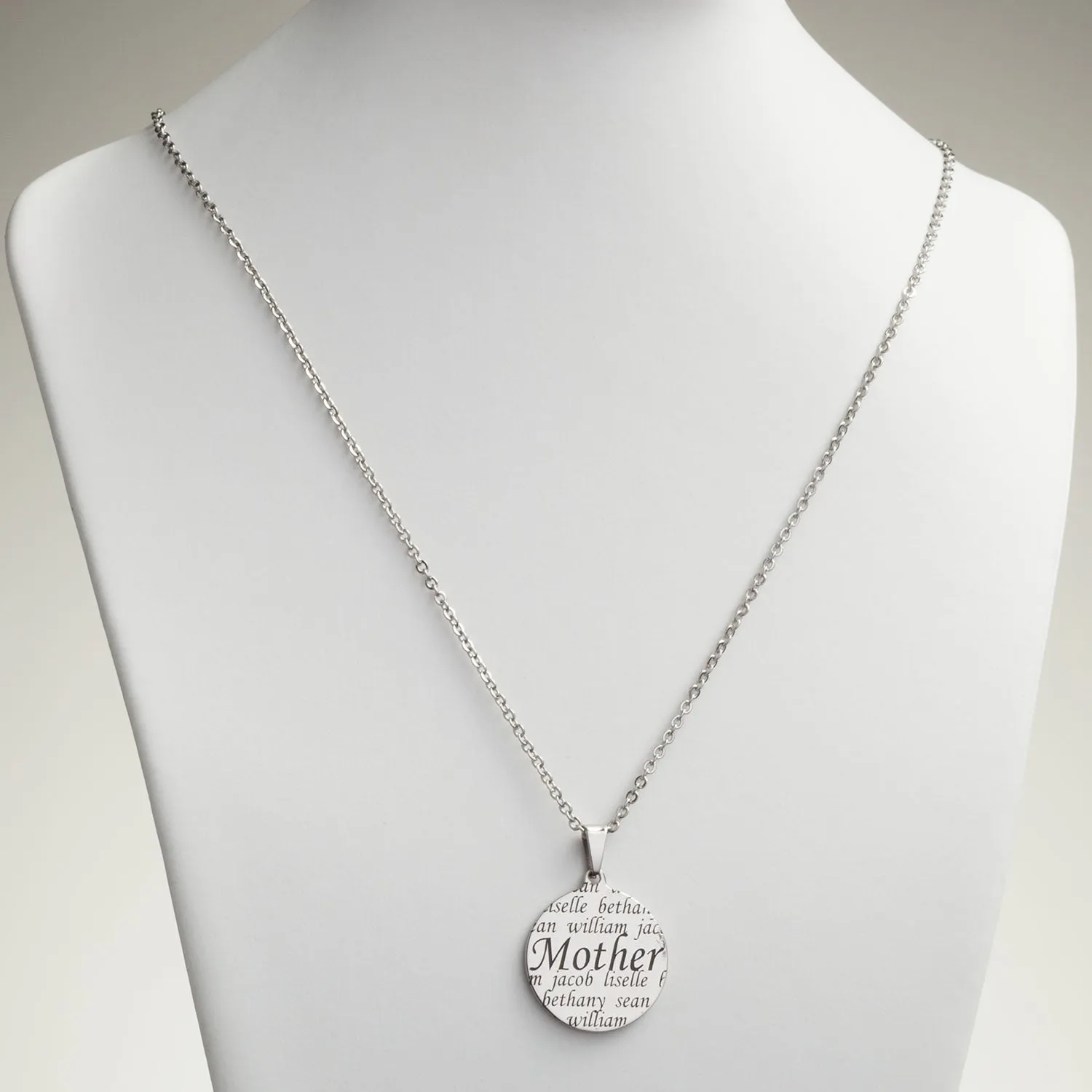 Everscribe Mother Engraved Family Names Necklace sold by Limoges Jewelry product image thumbnail 2
