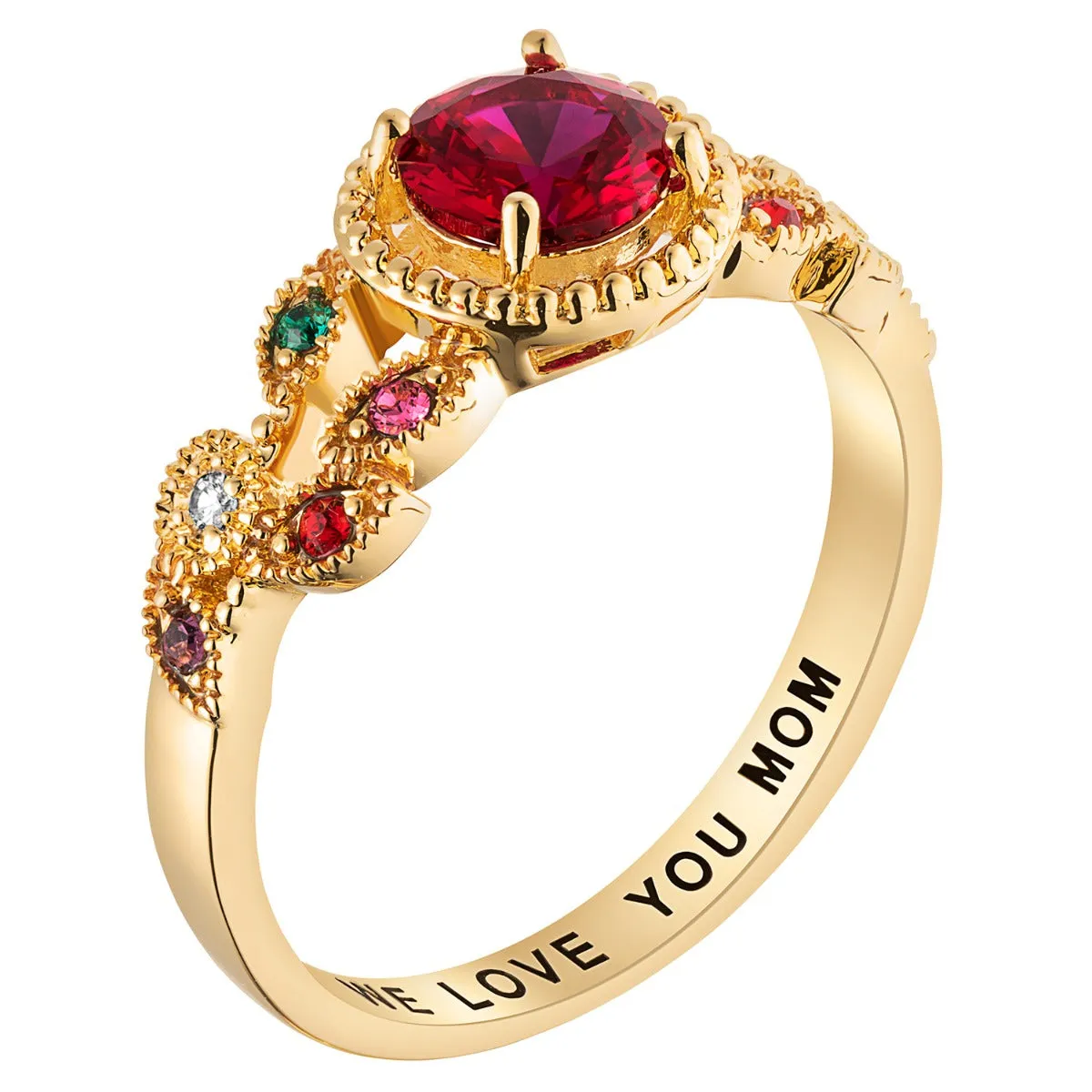 14K Gold Plated Mother's Family Birthstone Ring sold by Limoges Jewelry product image thumbnail 2