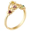 14K Gold over Sterling Family Flower Birthstone Ring sold by Limoges Jewelry