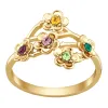 14K Gold over Sterling Family Flower Birthstone Ring sold by Limoges Jewelry