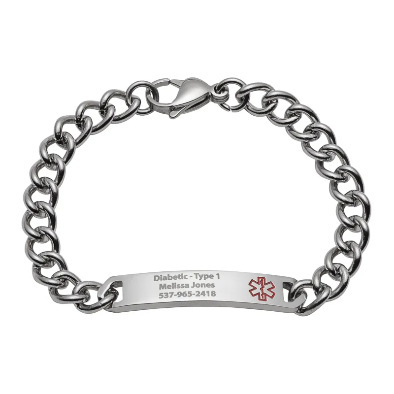 Stainless Steel Engraved Medical ID Bracelet sold by Limoges Jewelry