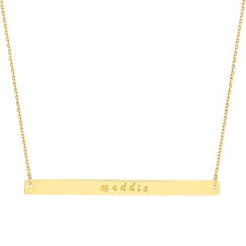 Sterling Silver Long Bar Name Necklace sold by Limoges Jewelry product image thumbnail 4