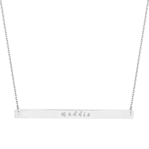 Sterling Silver Long Bar Name Necklace sold by Limoges Jewelry product image thumbnail 2