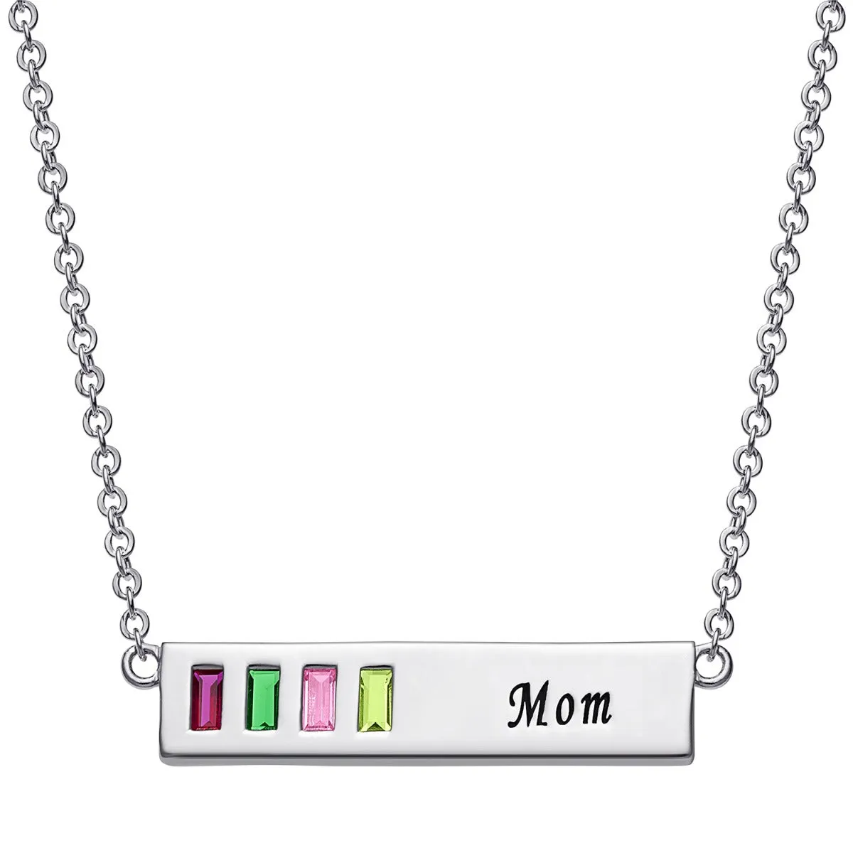 Baguette Birthstone Mom Bar Pendant sold by Limoges Jewelry product image thumbnail 5